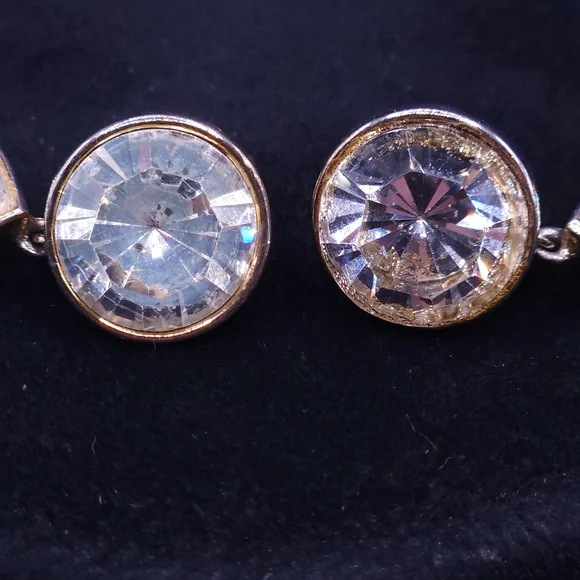 Kenneth Jay Lane Gold and Silver Crystal Earrings - Picture 14 of 14